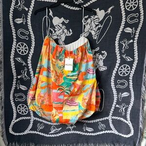 Show Me Your MuMu Floral Dress with Orange and Green